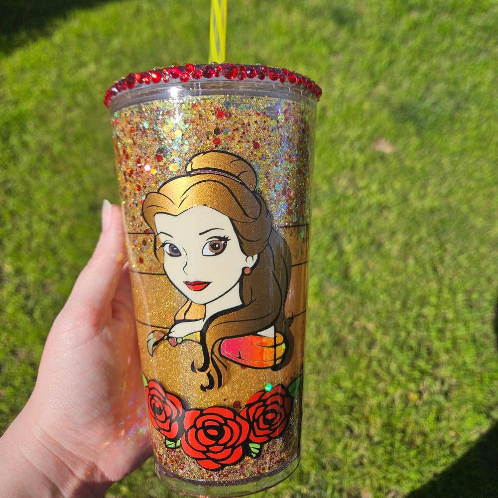 Handmade Belle disney starbucks mini tumbler